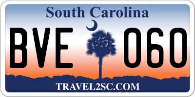 SC license plate BVE060