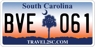 SC license plate BVE061