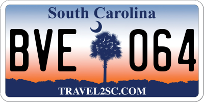 SC license plate BVE064