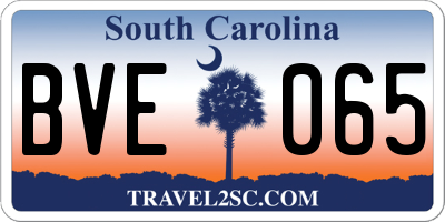 SC license plate BVE065