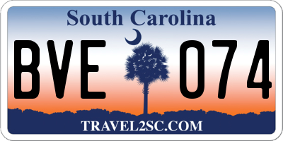SC license plate BVE074