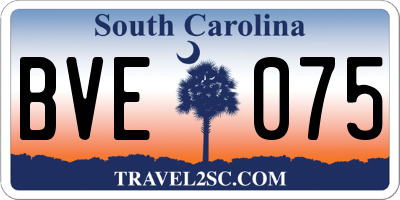 SC license plate BVE075