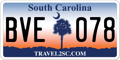 SC license plate BVE078