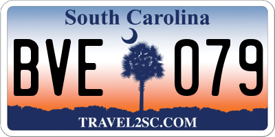 SC license plate BVE079