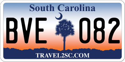 SC license plate BVE082
