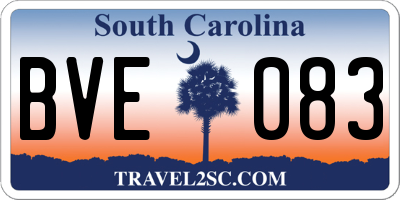 SC license plate BVE083