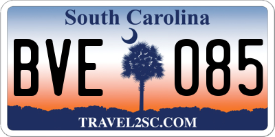 SC license plate BVE085