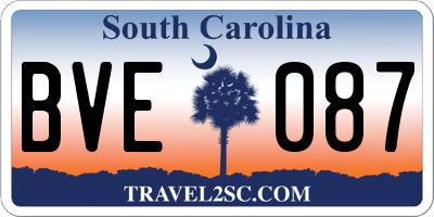 SC license plate BVE087