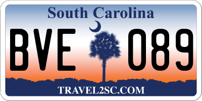 SC license plate BVE089