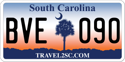 SC license plate BVE090