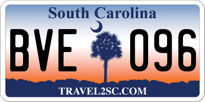 SC license plate BVE096
