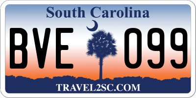 SC license plate BVE099