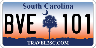 SC license plate BVE101