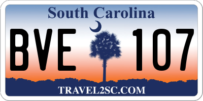 SC license plate BVE107