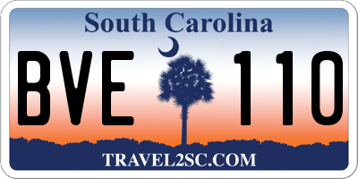 SC license plate BVE110