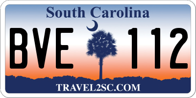 SC license plate BVE112