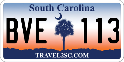 SC license plate BVE113
