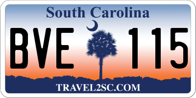 SC license plate BVE115