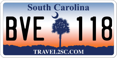 SC license plate BVE118