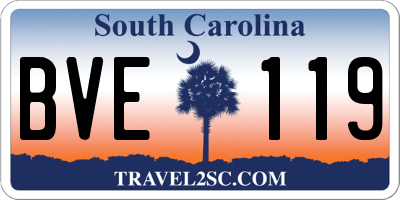 SC license plate BVE119