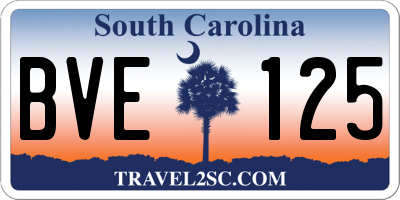 SC license plate BVE125