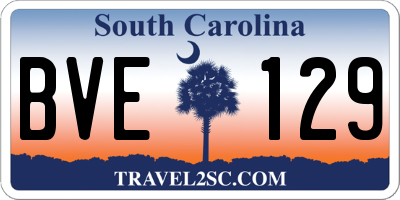 SC license plate BVE129
