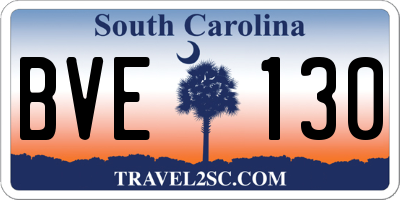 SC license plate BVE130