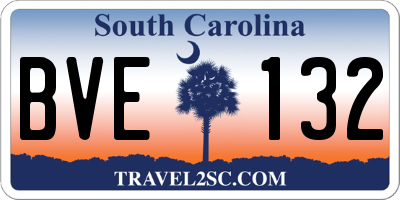 SC license plate BVE132