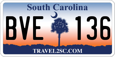 SC license plate BVE136