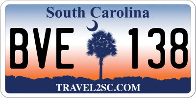 SC license plate BVE138