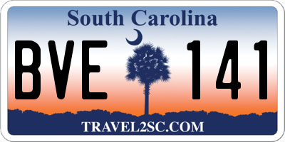 SC license plate BVE141