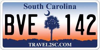 SC license plate BVE142