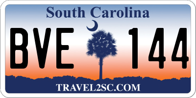 SC license plate BVE144