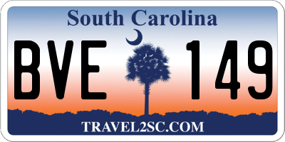 SC license plate BVE149