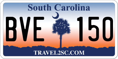 SC license plate BVE150