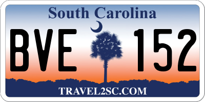 SC license plate BVE152
