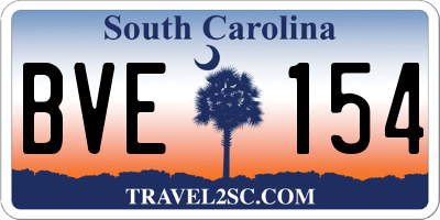 SC license plate BVE154