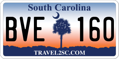 SC license plate BVE160