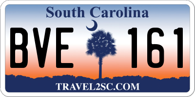 SC license plate BVE161
