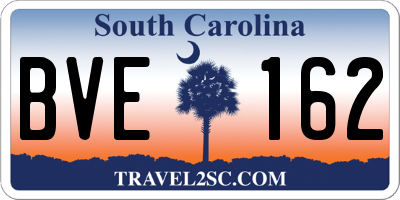 SC license plate BVE162