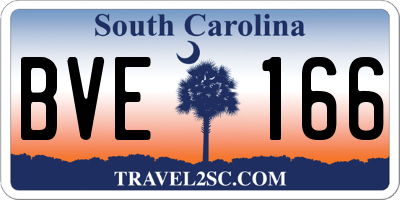 SC license plate BVE166