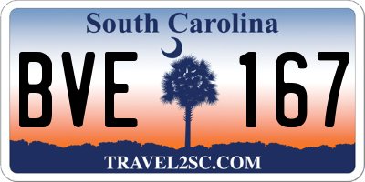 SC license plate BVE167