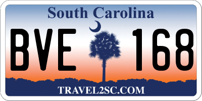 SC license plate BVE168
