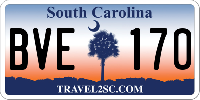 SC license plate BVE170