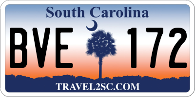 SC license plate BVE172