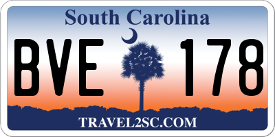 SC license plate BVE178