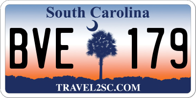 SC license plate BVE179