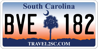 SC license plate BVE182