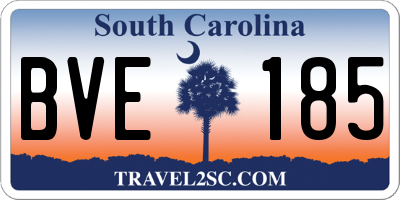 SC license plate BVE185