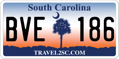 SC license plate BVE186